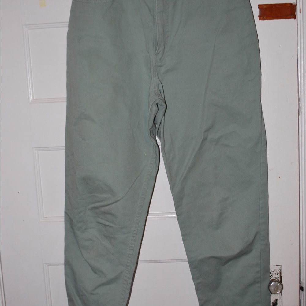 Talbots Green Straight Leg Pants Cotton Blend